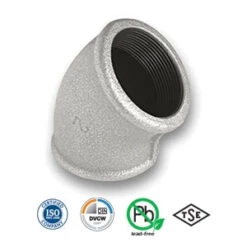 3/4" Galvanised FxF 45 Elbow Tube/Pipe Fitting EN10242
