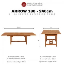 Cotswold Teak Arrow Extending Rectangular Table Set - 6 Chairs -Garden Tools Shop 2f7b12d92b11a36751f1f3a2fbbbb50948203a7489c229552acf5ac82bc60c87