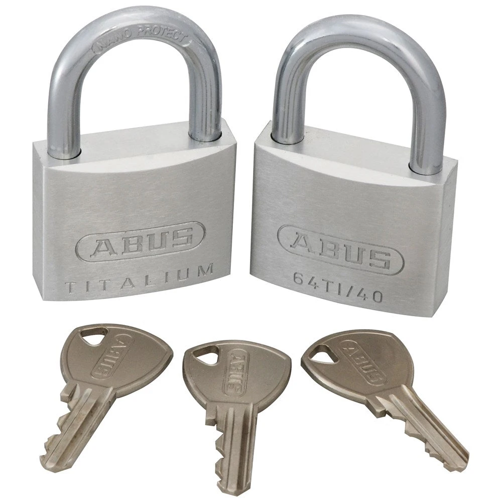 ABUS TITALIUM Padlock Twin Pack 64TI 40mm 3 ABUS TITALIUM Padlock Twin Pack 64TI 40mm