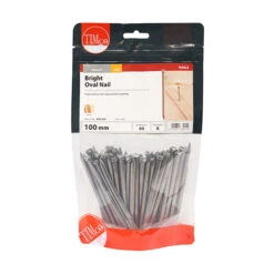 TIMco Bright Oval Nails 100mm -Garden Tools Shop BON100MB oval nails 1kg