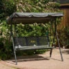 Glendale Textaline 3 Seater Swing Seat -Garden Tools Shop GlendaleTextaline3SeaterHammockGrey