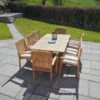 Cotswold Teak Arrow Extending Rectangular Table Set - 6 Chairs -Garden Tools Shop arrow18024 swpara2.5g swpara3g splmnat 10