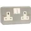 Scolmore 13A 2G DP Metal Clad Switched Socket Outlet -Garden Tools Shop click metal clad 13a dp twin switched socket 1