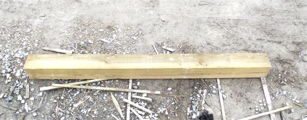 Wooden Gate Post 8' X 5" X 5" Tan 3 Wooden Gate Post 8' X 5" X 5" Tan