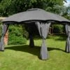 Glendale Rio Metal Grey Gazebo 3m × 3.65m -Garden Tools Shop glendale rio grey gazebo