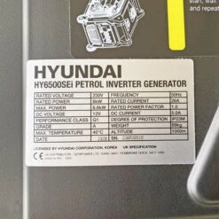 Hyundai HY6500SEi 6600W / 6.6kW Petrol Inverter Generator -Garden Tools Shop hyundai 6600w6.6kw remote electric start petrol portable inverter generator or hy6500sei 00768