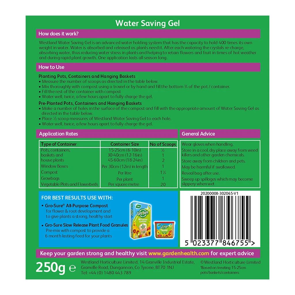 Westland Water Saving Gel 250g 4 Westland Water Saving Gel 250g - Image 2