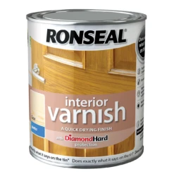 Ronseal Diamond Hard Interior Satin Wood Varnish 750ml -Garden Tools Shop ronseal diamond hard clear satin wood varnish 0 75l