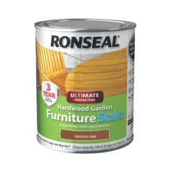 Ronseal Ultimate Protection Hardwood Garden Furniture Stain 750ml -Garden Tools Shop ronseal hardwood english oak furniture wood stain 0 75l