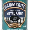 Hammerite Direct To Rust Metal Paint - Satin Finish In Black 750ml 2 Hammerite Direct To Rust Metal Paint - Satin Finish In Black 750ml -Garden Tools Shop satin black