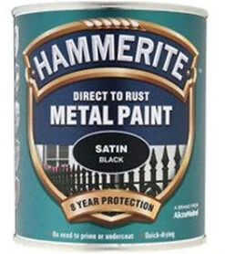 Hammerite Direct To Rust Metal Paint - Satin Finish In Black 750ml