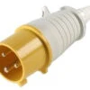 Walther Splashproof IP44 Male Plug Yellow 110v & Cable Sleeve -Garden Tools Shop walther splashproof ip44 male plug yellow 110v cable sleeve