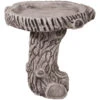 Willowstone Antique Grey Walnut Log Bird Bath WD01AG